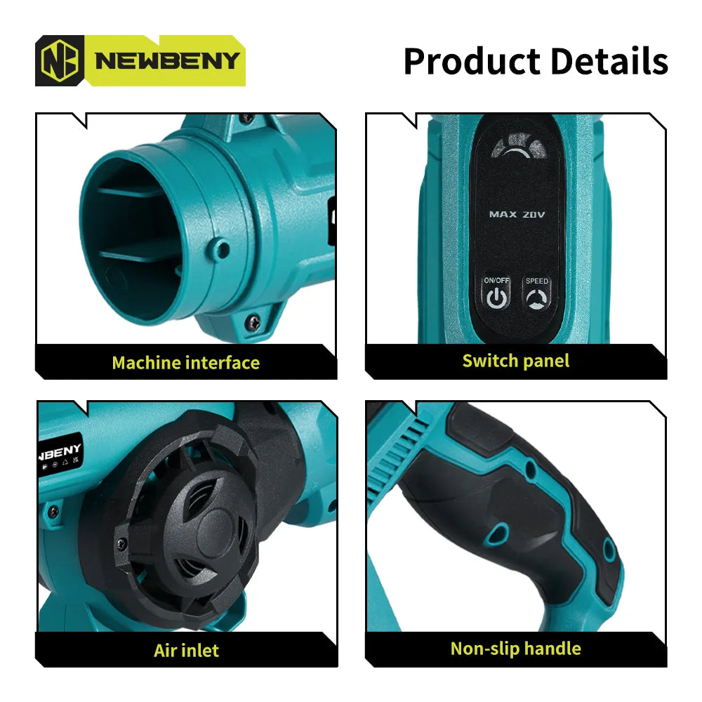 Double-sided Air Intake Electric Air Blower 270° Rotatable Leaf Snow Dust Blower Home Power Tool