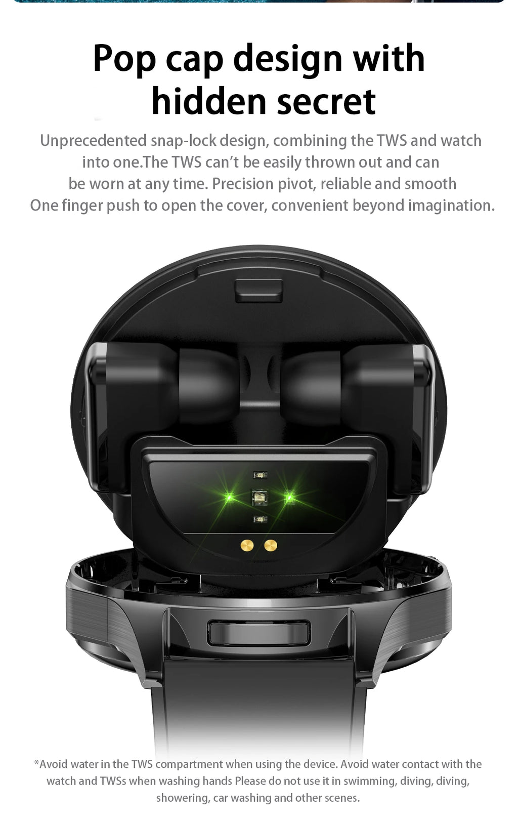 2-in-1 Smart Watch & Wireless Earbuds – Fitness Tracker with Bluetooth Music