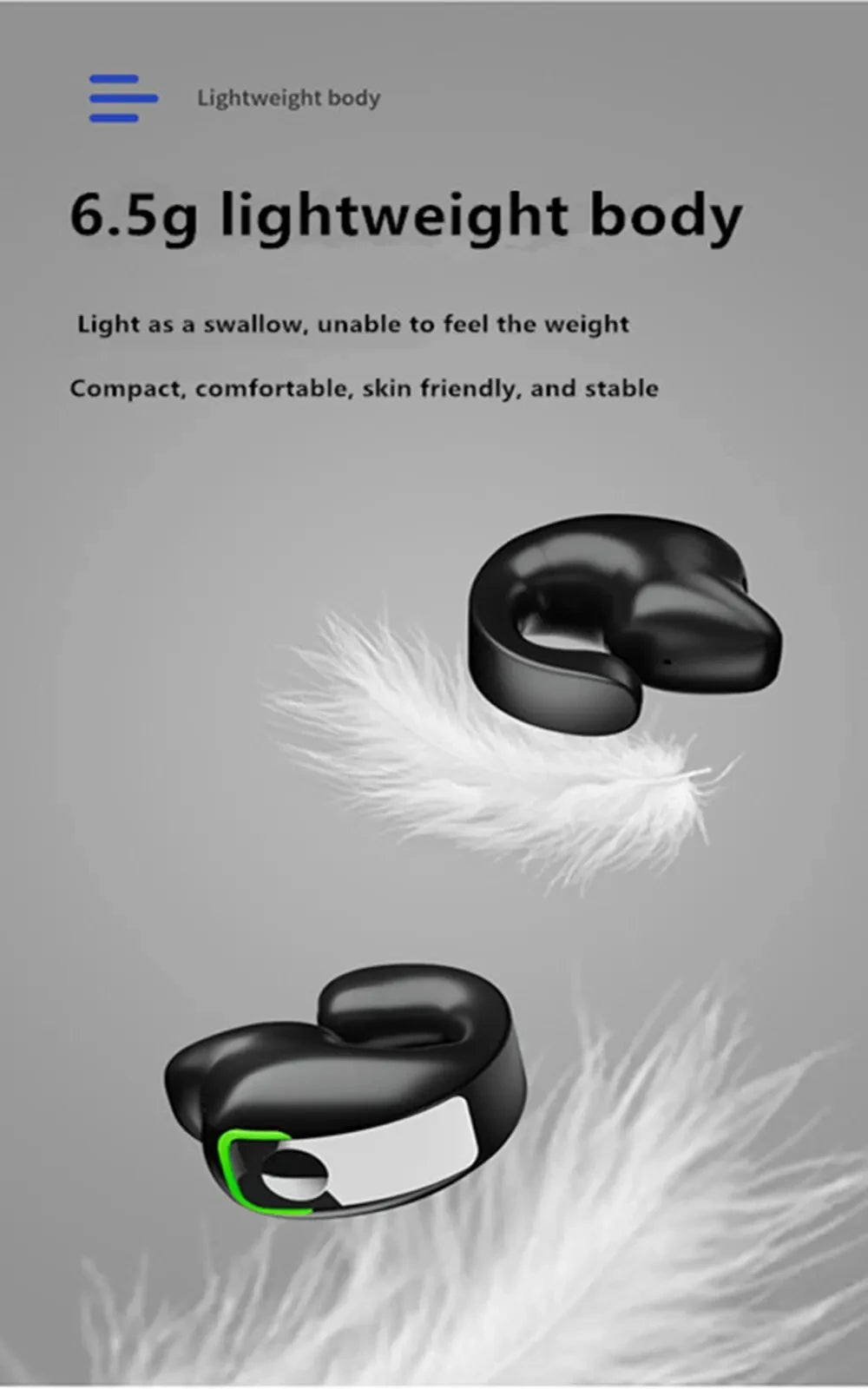 BT  Earphone Clip On Monaural Inear Motion Stereo Bone Conduction Gd28  Wireless Earphone Mini Monaural Tws