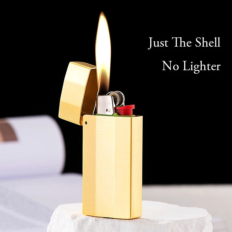 Metal Lighter Case Cover Holder Pouches for BIC Mini Size j5 Full j6 - Zinc Alloy Vintage Flip Case Protective Holder Accessory