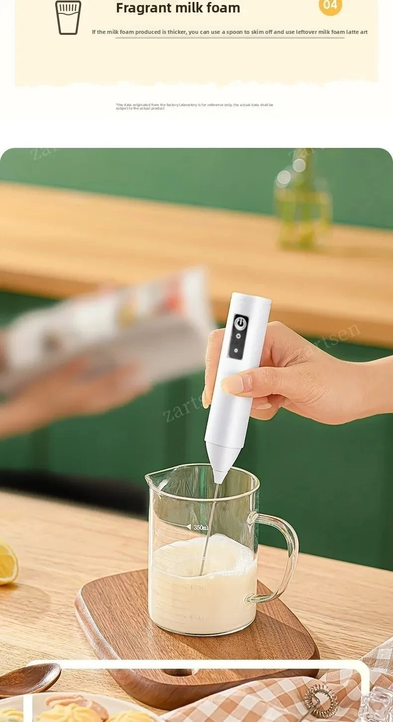Wireless Milk Frother Electric Handheld Blender Stainless Steel Mini Coffee Maker Whisk Mixer For Coffee Cappuccino Cream