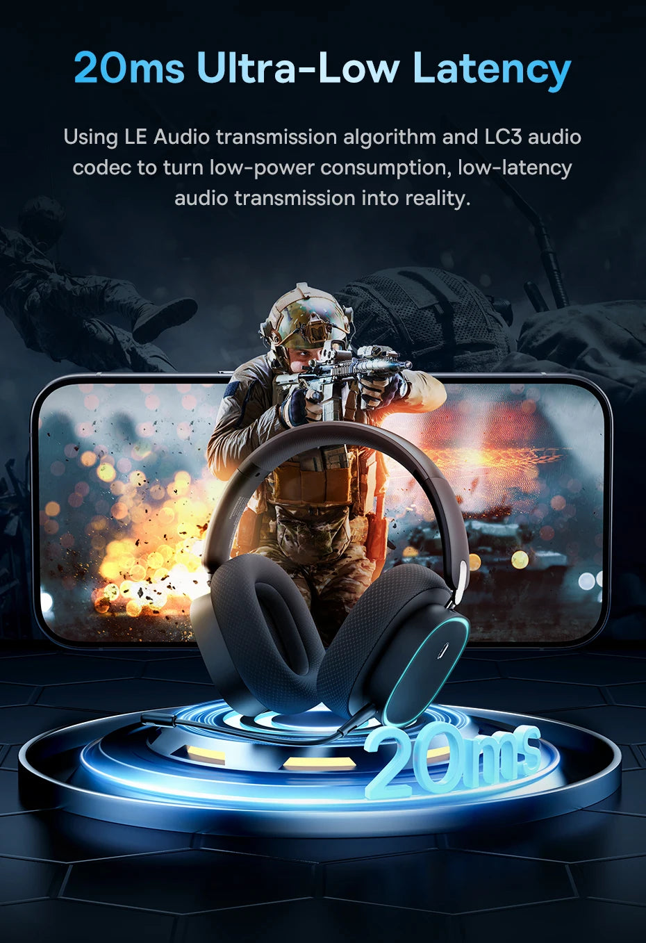Gaming Wireless Headphone with Mic Over-Ear