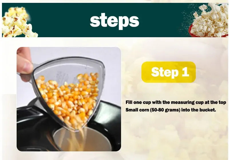 Fully Automatic Popcorn Machine For Home Kitchen Popcorn Makers Mini Popcorn Electric Household Appliance Machine
