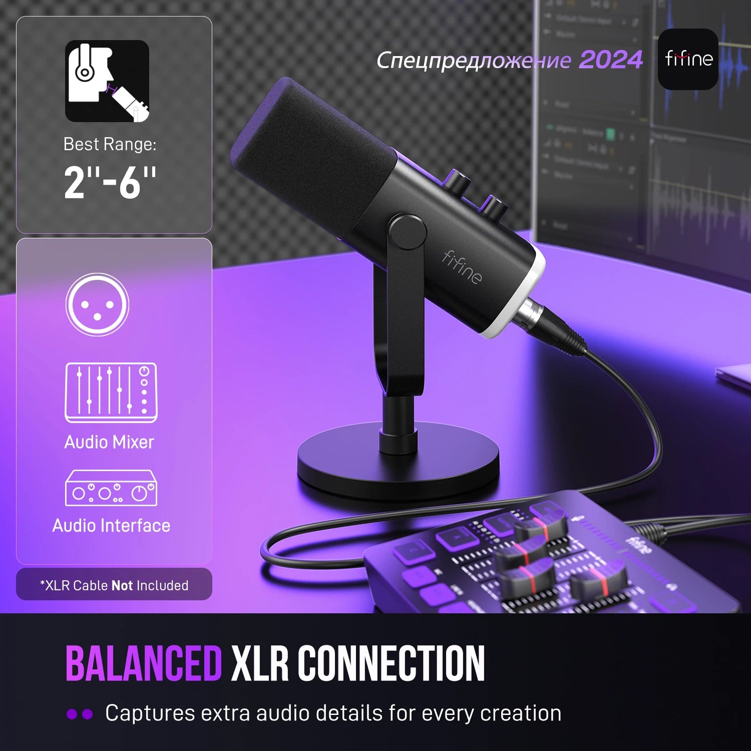 Dynamic Microphone with RGB Control/Headphone jack/Mute,MIC for PC Gaming Recording Streaming