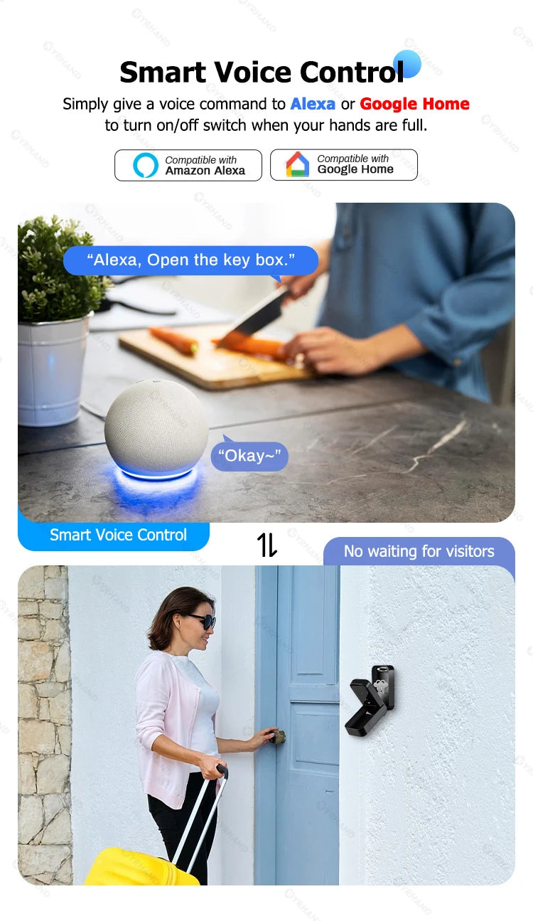 Smartkey Lock Box Home Key Wireless Smart-lock Box Electronic Key Box App Digital Code Bluetooth Key Safe Padlock for Host