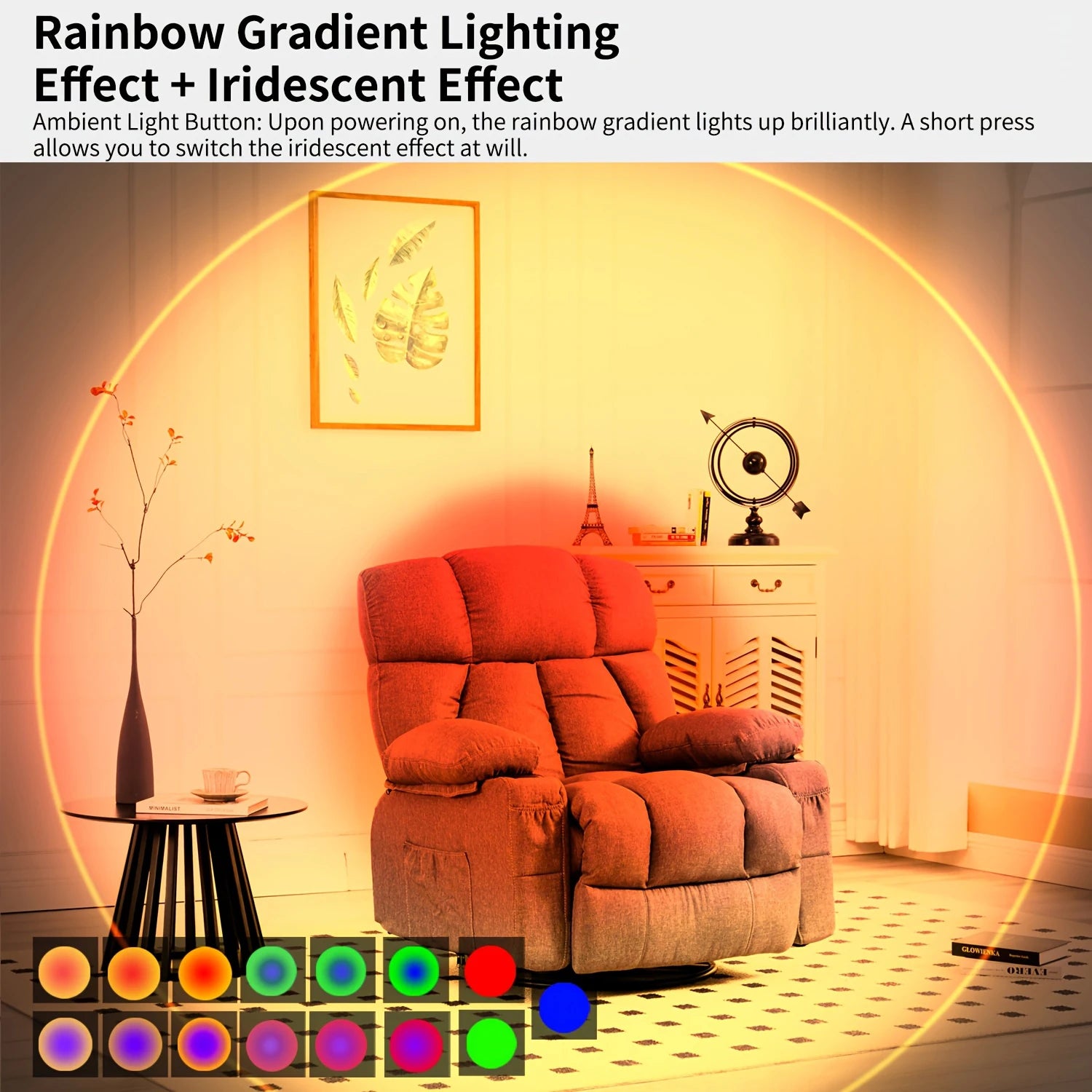 Magnetic Motion Sensor Smart Light, LED Rechargeable Wall, RGB Gradient Ambient Light, Dimmable Indoor Light.