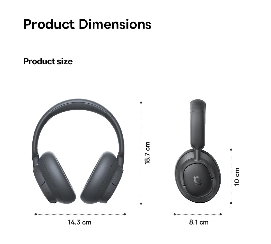 Wireless Headphones Bluetooth 6.0 Noise Canceling