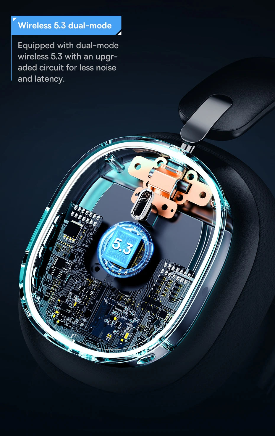 Gaming Wireless Headphone with Mic Over-Ear