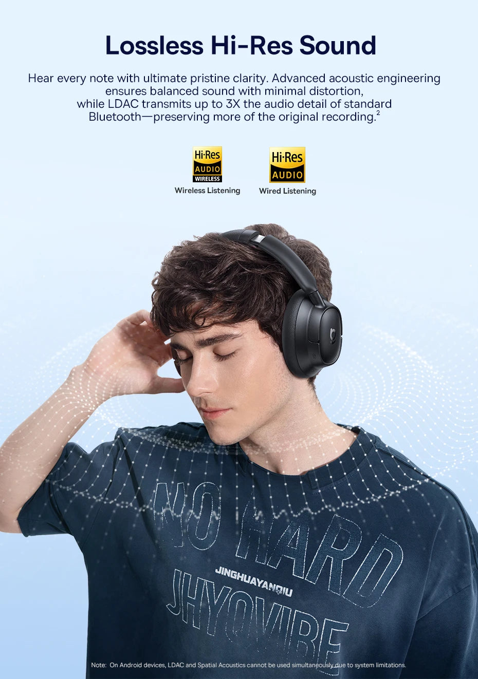 Wireless Headphones Bluetooth 6.0 Noise Canceling
