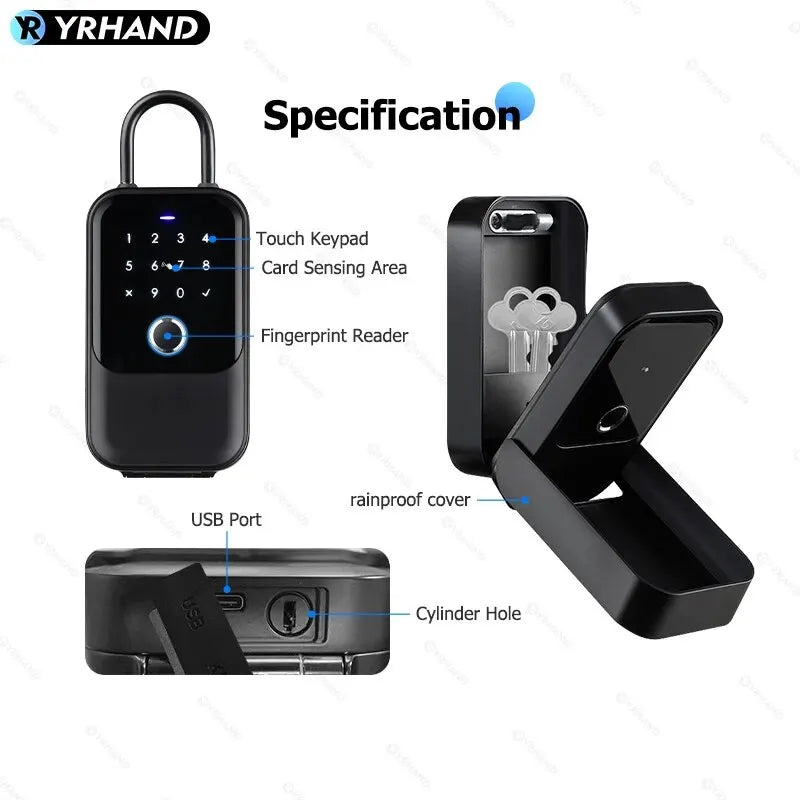 Smartkey Lock Box Home Key Wireless Smart-lock Box Electronic Key Box App Digital Code Bluetooth Key Safe Padlock for Host