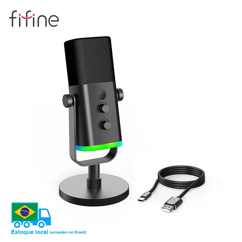 Dynamic Microphone with RGB Control/Headphone jack/Mute,MIC for PC Gaming Recording Streaming