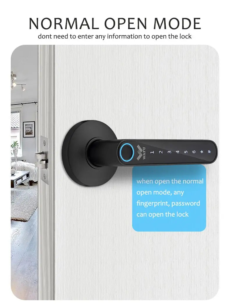 Phantom Password Fingerprint  Smart Management APP Handle  Door Lock for Home Office Hotel Multiple Unlocks way