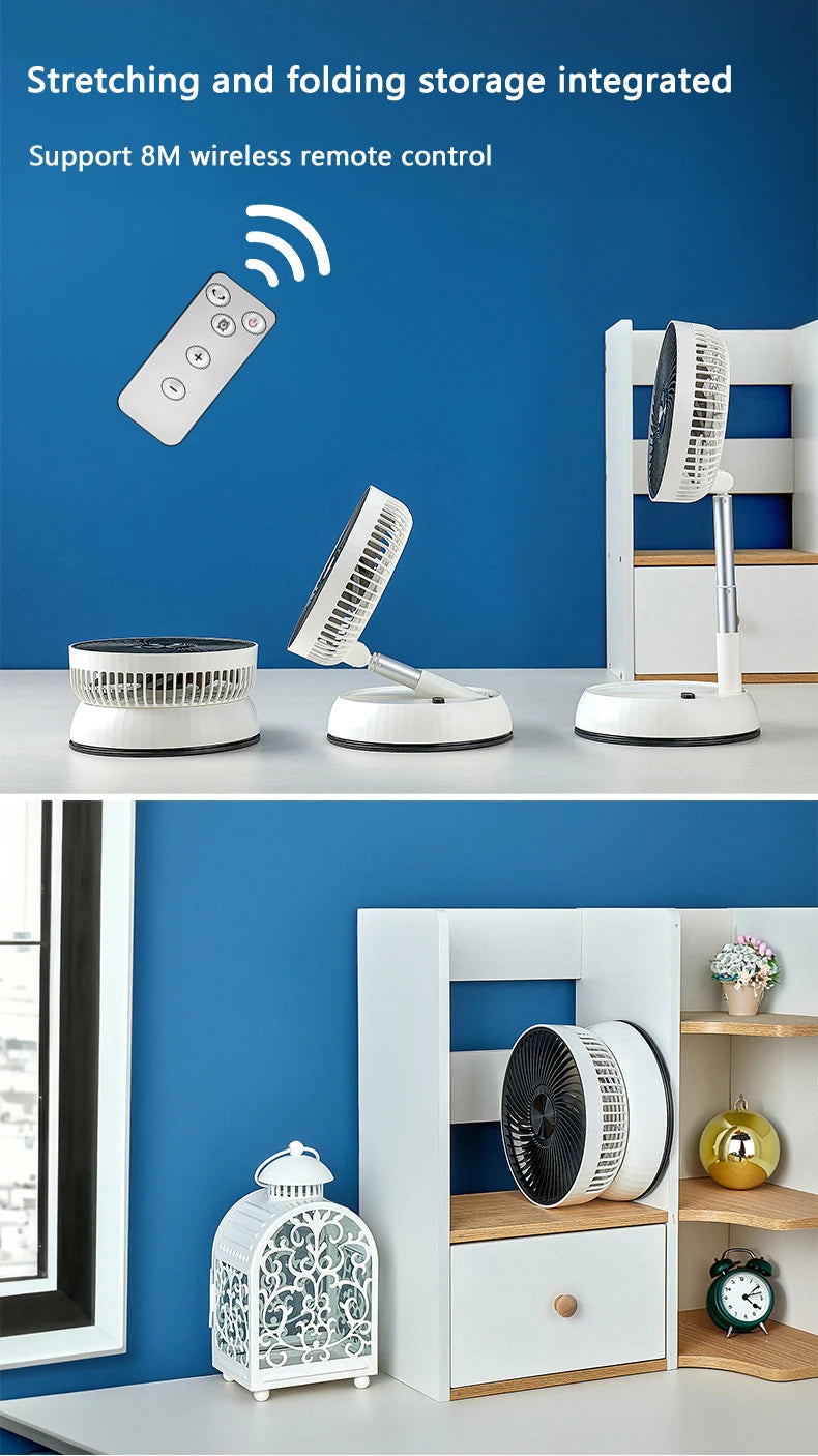 Portable Oscillating Standing Fan with Remote Controller Foldable