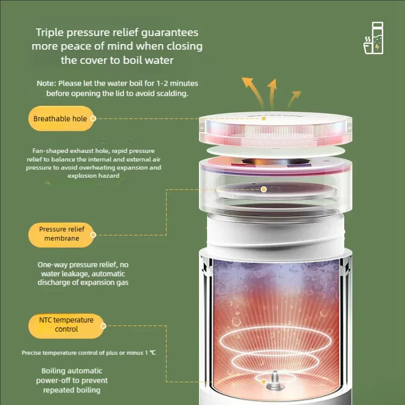 Electric Kettles Portable Tea Coffee Kettle Travel Boil Water Thermal Cup Anti-Scald Water Bottle