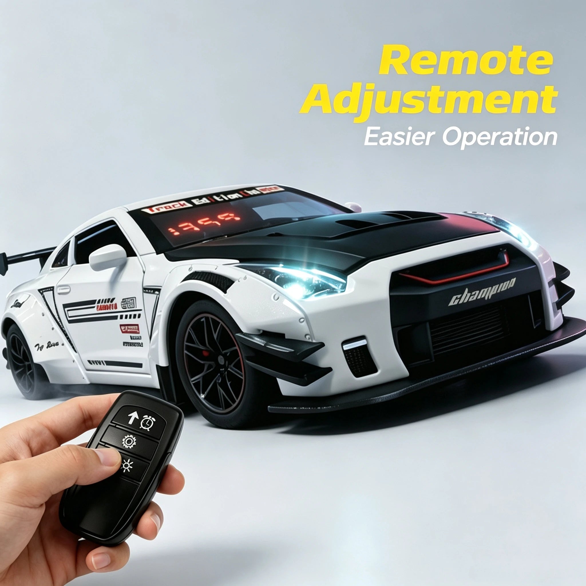 Multifunctional Super Car ALARM Clock with Dynamic Effects High Definition Crystal LED Screen Built-in Engine Sounds