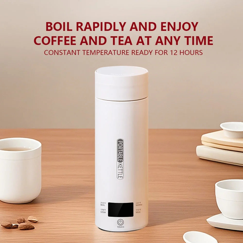 Electric Kettles Portable Tea Coffee Kettle Travel Boil Water Thermal Cup Anti-Scald Water Bottle