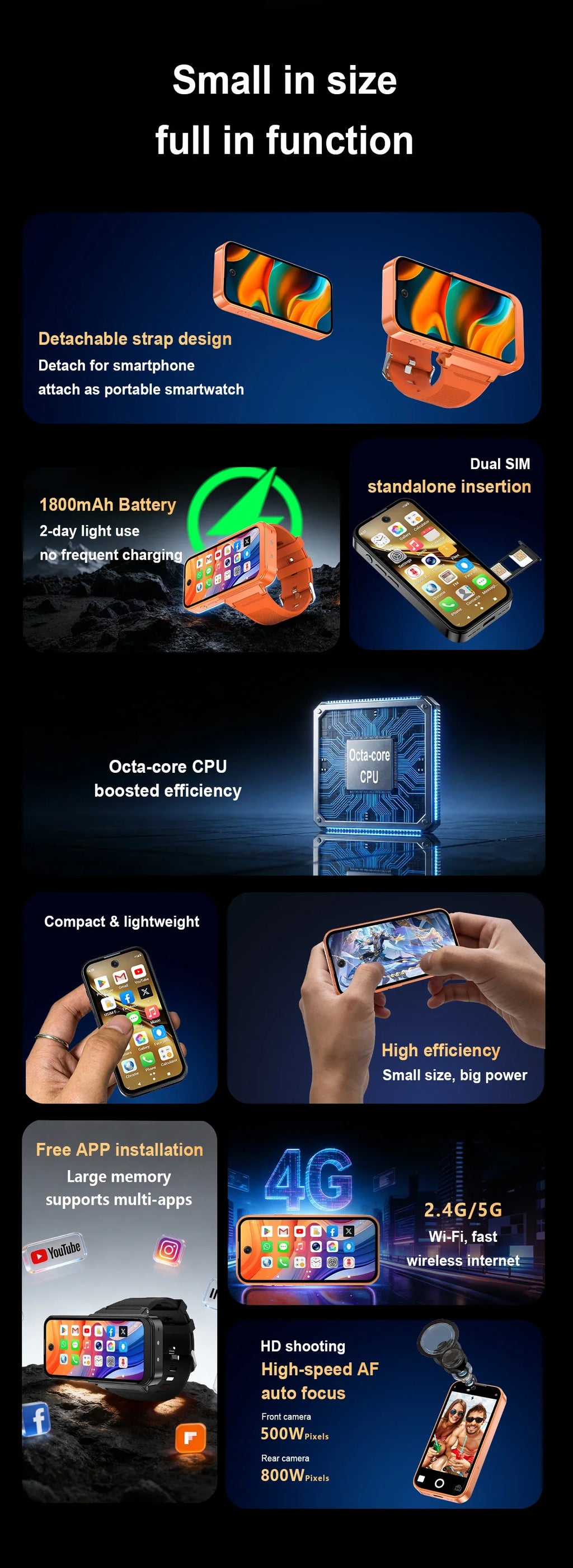 4G Smartwatch Phone GPS. Dual SIM. Touch Screen