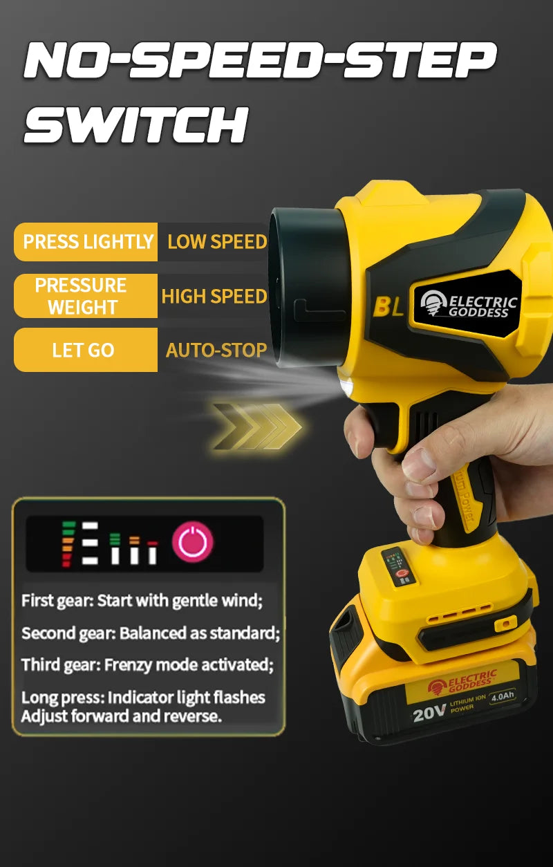 Electric Air Blower Leaf Fan Handheld Super Strong Wind Jet Blower