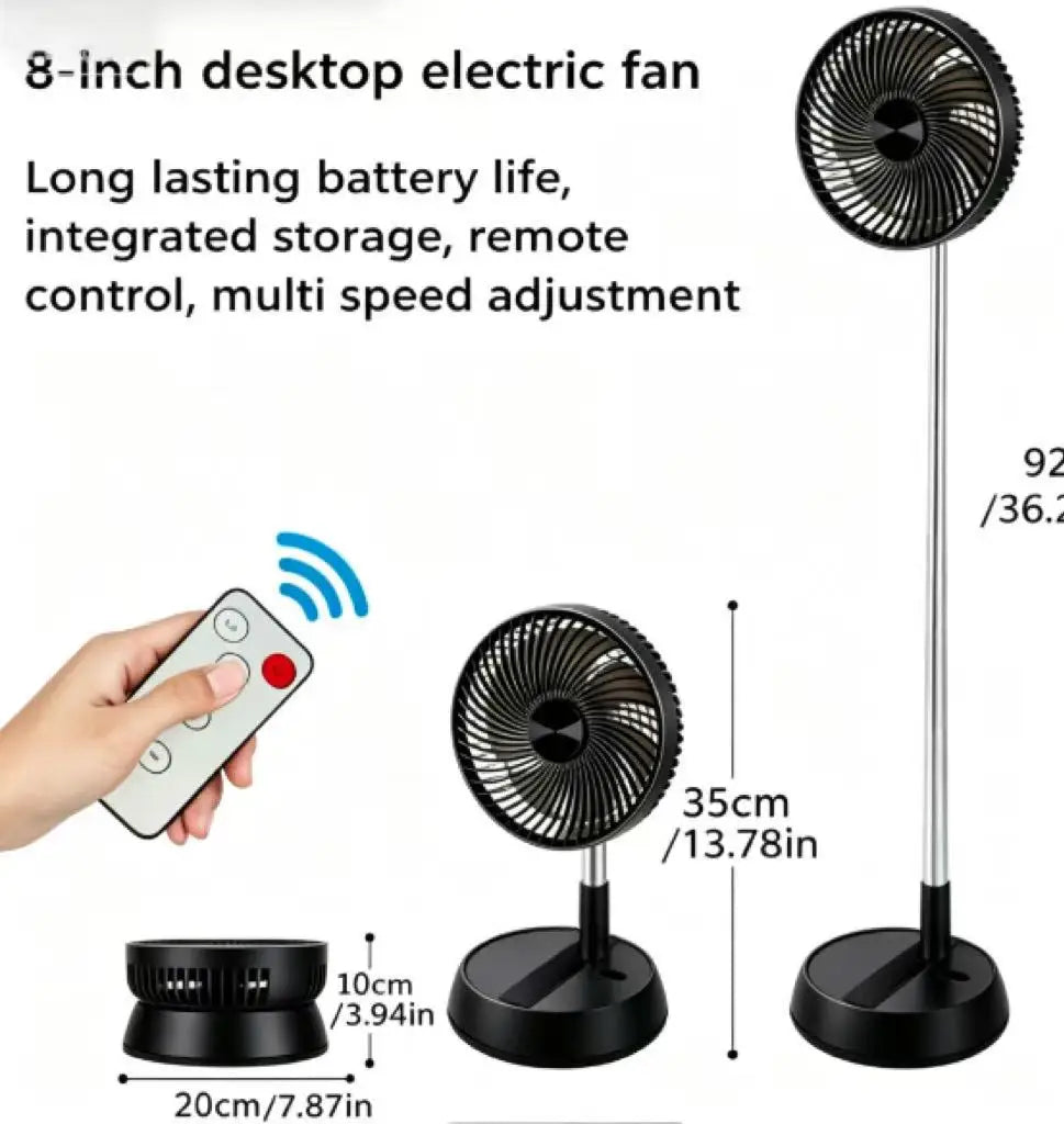 Portable Oscillating Standing Fan with Remote Controller Foldable