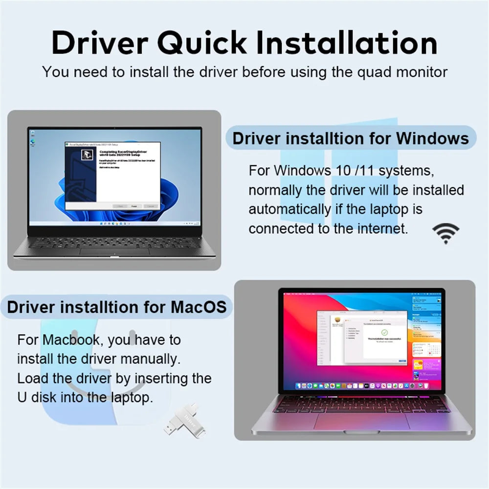 16 Inch Portable Triple Screen LCD Backlit Monitor FHD Display Secondary Extender for Notebook with Single Cable Connection