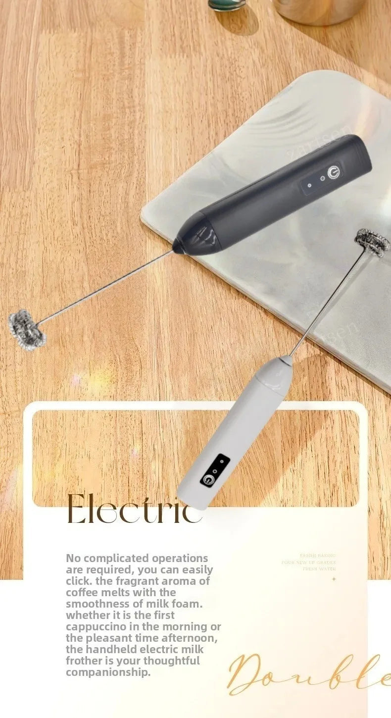 Wireless Milk Frother Electric Handheld Blender Stainless Steel Mini Coffee Maker Whisk Mixer For Coffee Cappuccino Cream