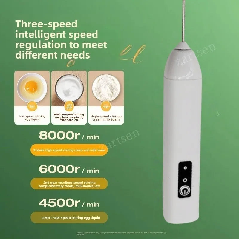 Wireless Milk Frother Electric Handheld Blender Stainless Steel Mini Coffee Maker Whisk Mixer For Coffee Cappuccino Cream