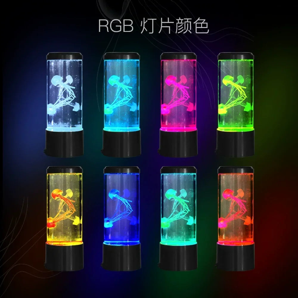 Jellyfish Lamp LED Remote Control Color Changing Aquarium Light With 8 Colors Home Decoration Lights Night