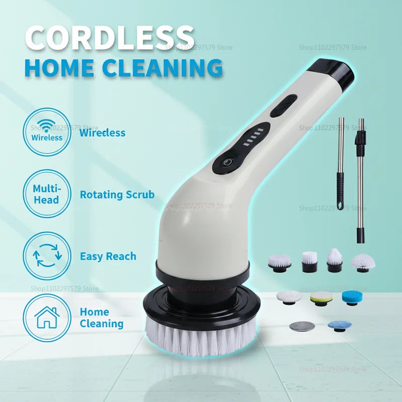 2026 Wireless Electric Cleaning Brush Multipurpose Rotating Cleaner for Bathroom Kitchen Windows Car Auto Household Dishwasher