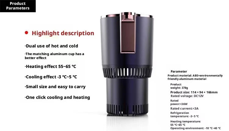 Portable Smart Cooling and Heating Cup with Temperature Display 2-in-1 Cup