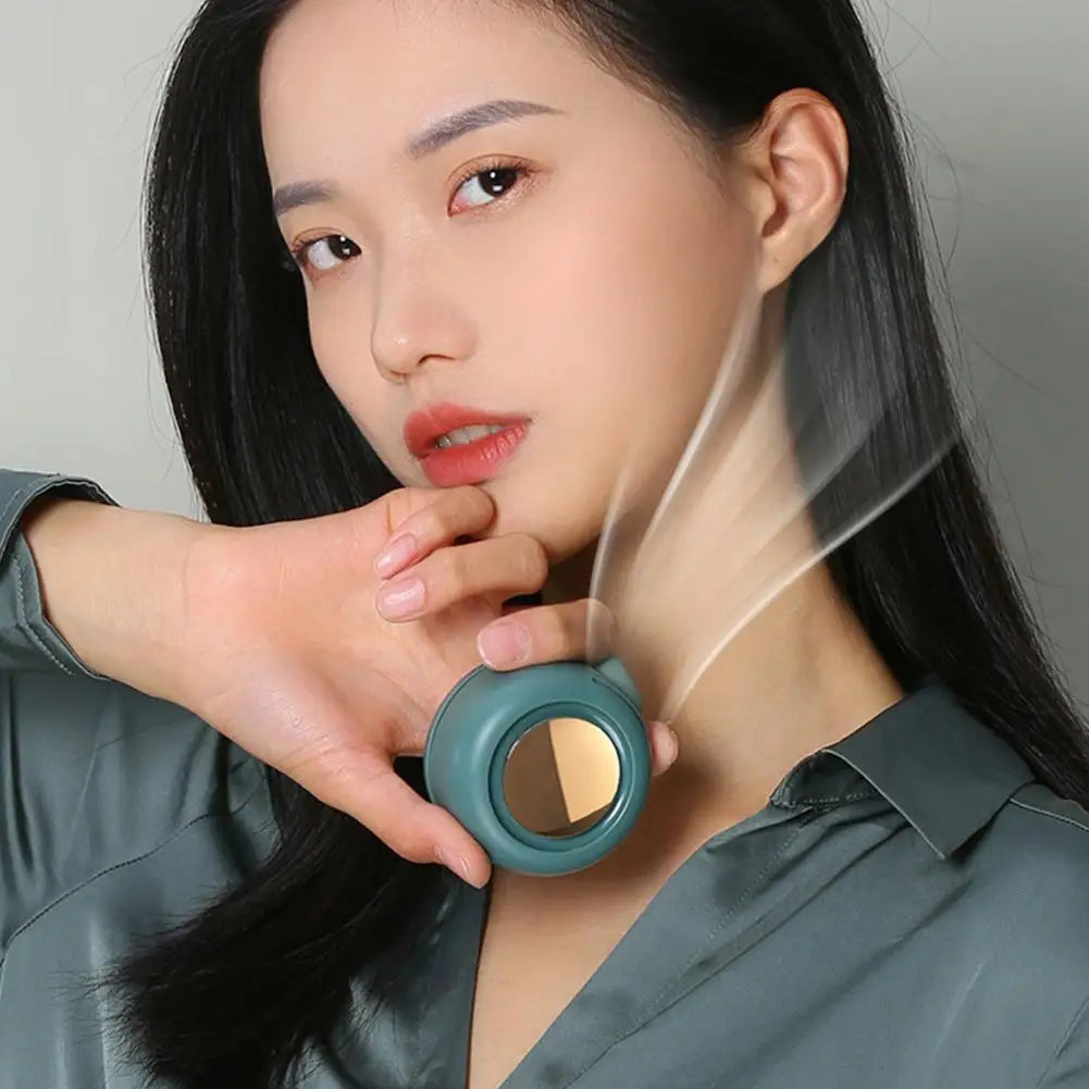 Portable Silent Mini Bladeless Electric Fan,Small fan Clip on Shirt Waist Mini Bladeless Fan Adjustable 3-Speed For Outdoor NEW
