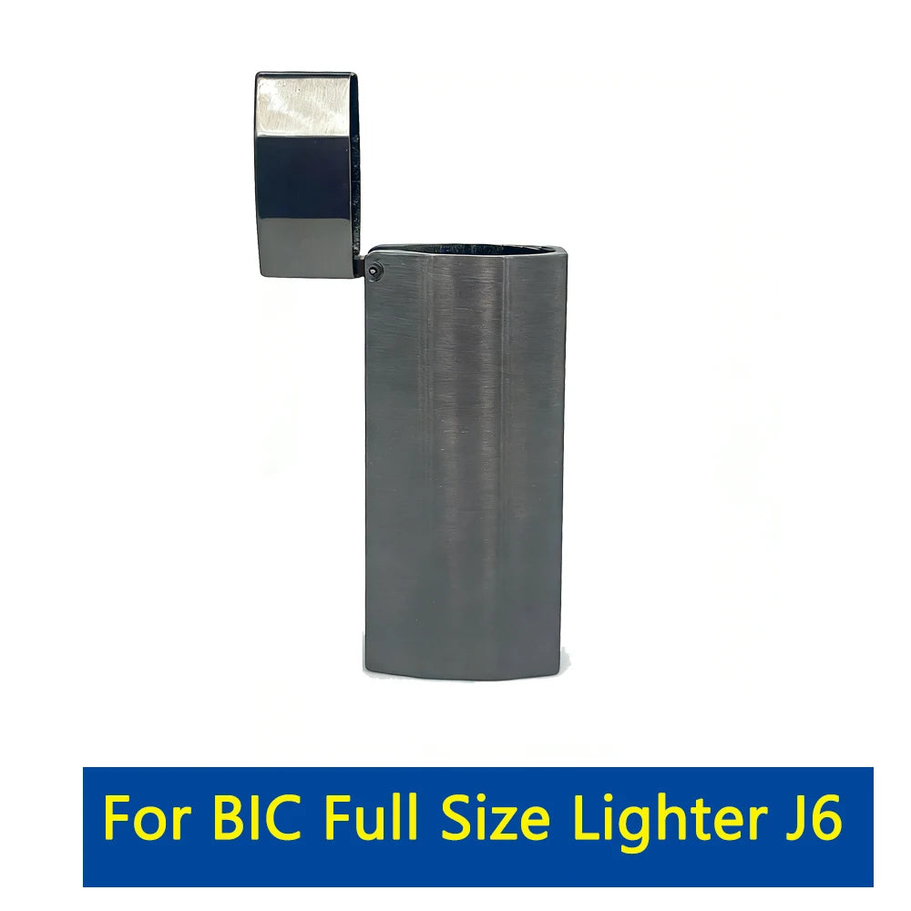 Metal Lighter Case Cover Holder Pouches for BIC Mini Size j5 Full j6 - Zinc Alloy Vintage Flip Case Protective Holder Accessory