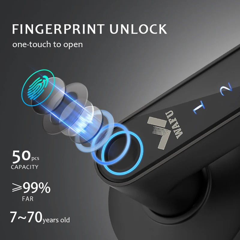 Phantom Password Fingerprint  Smart Management APP Handle  Door Lock for Home Office Hotel Multiple Unlocks way
