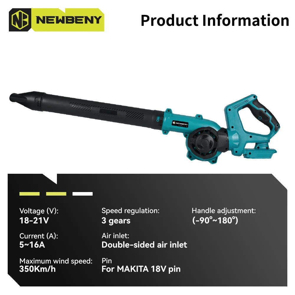 Double-sided Air Intake Electric Air Blower 270° Rotatable Leaf Snow Dust Blower Home Power Tool