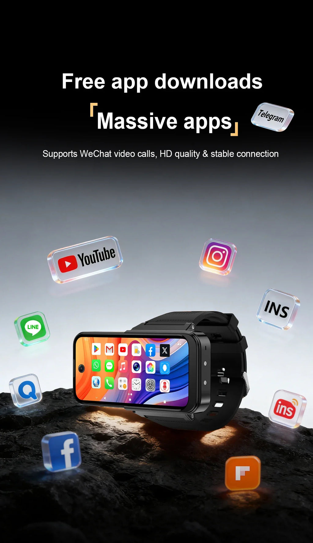4G Smartwatch Phone GPS. Dual SIM. Touch Screen