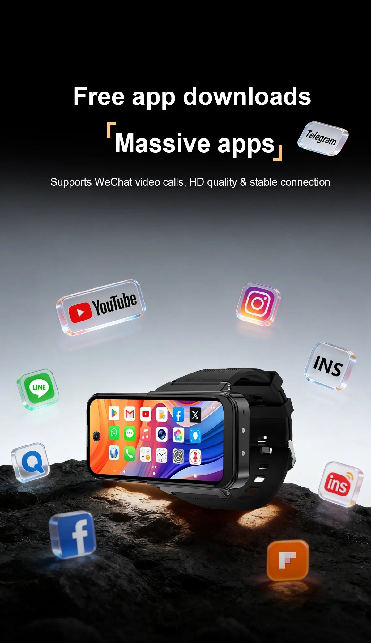 4G Smartwatch Phone GPS. Dual SIM. Touch Screen