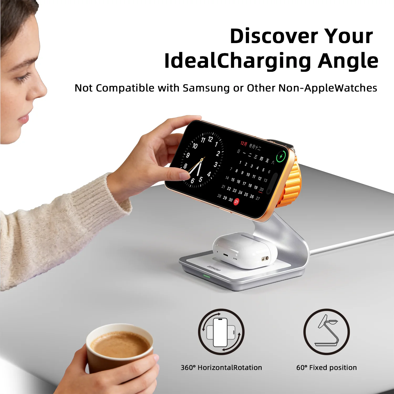 Magnetic 3 in 1 Wireless Charger for iPhone 17/16/15/13/14/12 30W Wireless Charging Station for Apple Watch/AirPods Pro