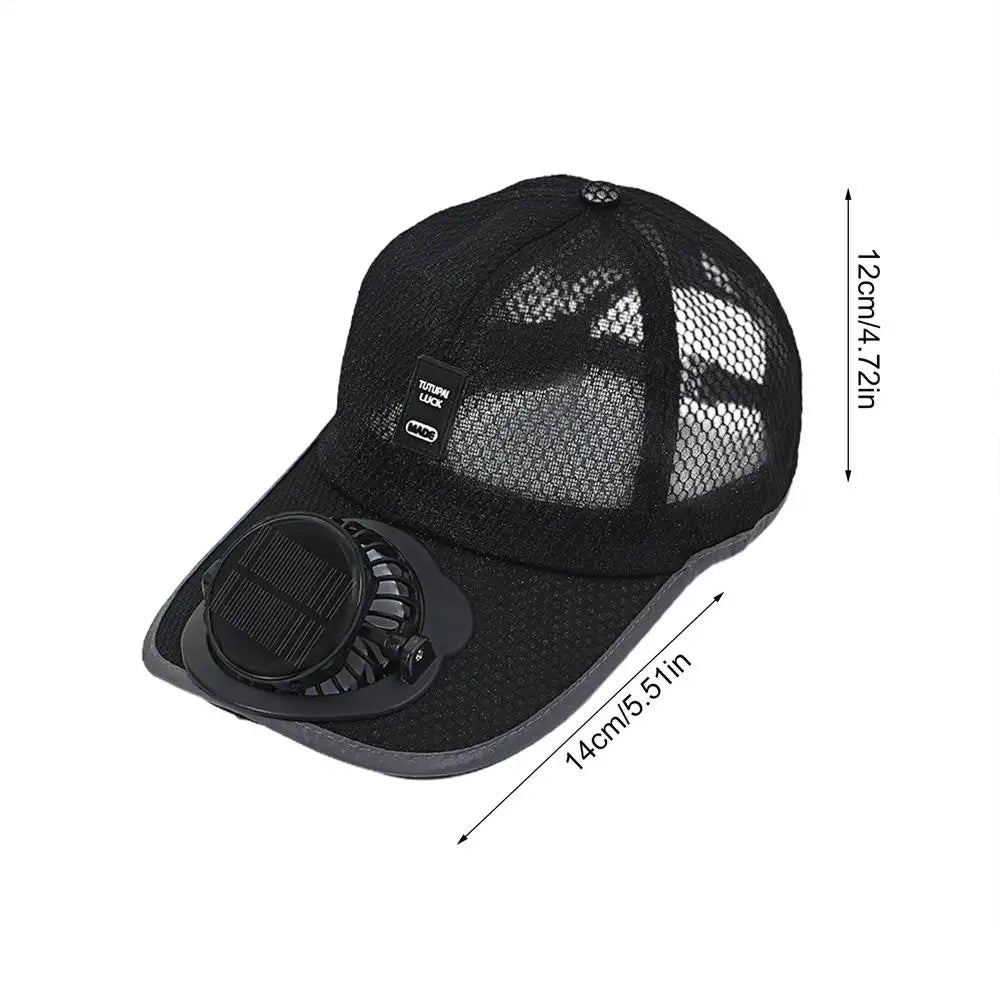 Sunhat with Solar Fan Outdoor Sun Protection Hat USB Rechargeable Fan