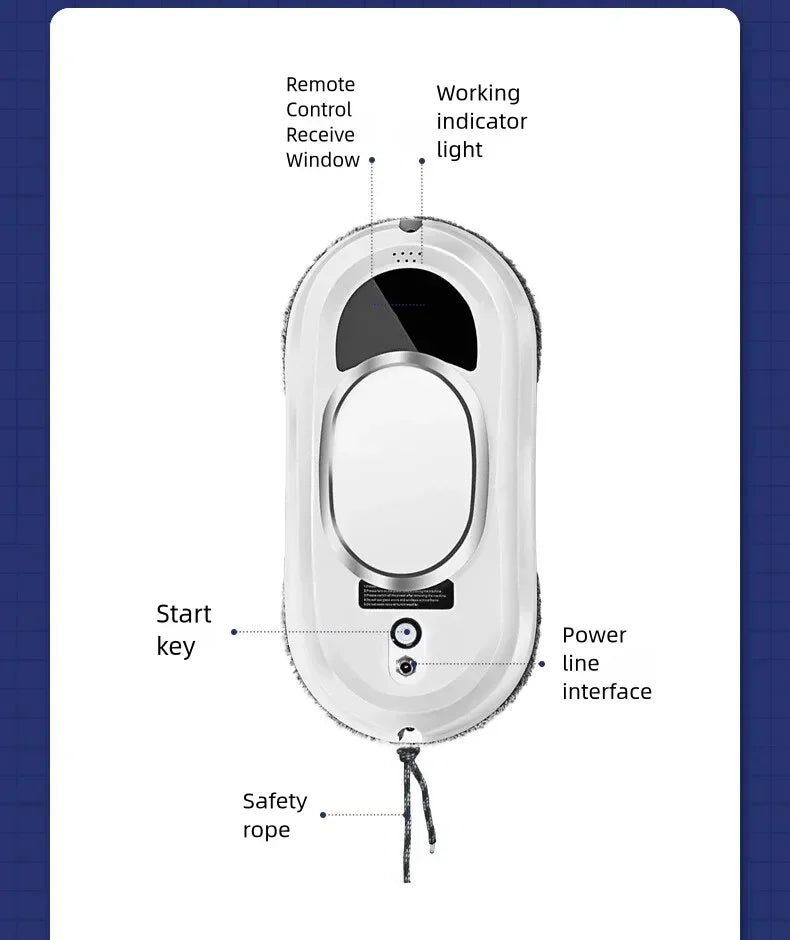 Intelligent Window Cleaning Robot Vacuum Cleaner Robot Window Cleaner Electric Glass cleaner Remote Control for Home