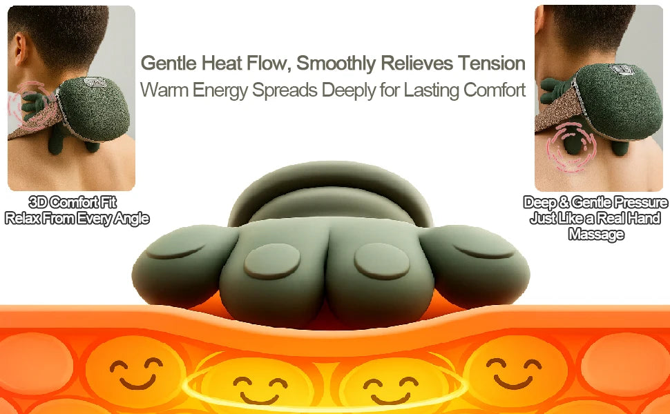 Bionic Finger Neck Shoulder Massager Wireless Neck Cervical Trapezius Kneading Massage Shawl Brushless Motor Neck massager