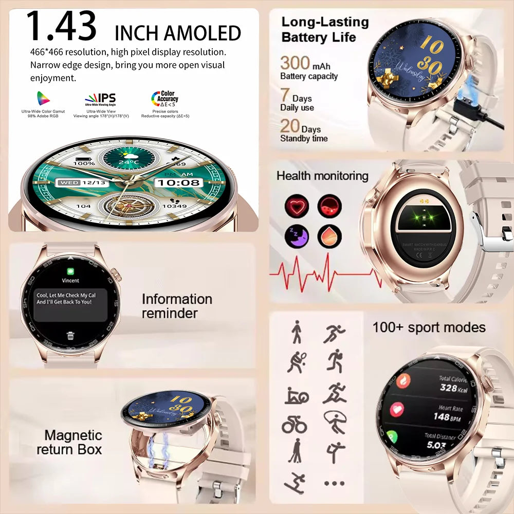 2-in-1 Smart Watch & Wireless Earbuds – Fitness Tracker with Bluetooth Music