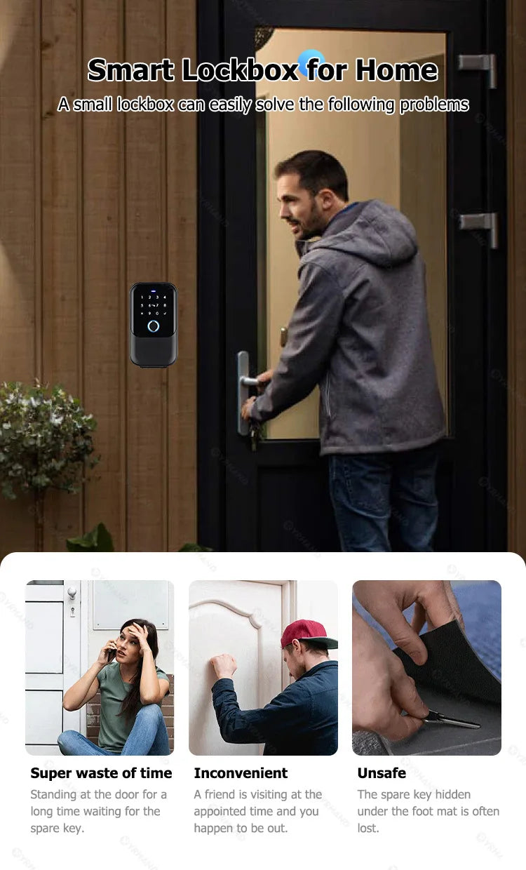 Smartkey Lock Box Home Key Wireless Smart-lock Box Electronic Key Box App Digital Code Bluetooth Key Safe Padlock for Host
