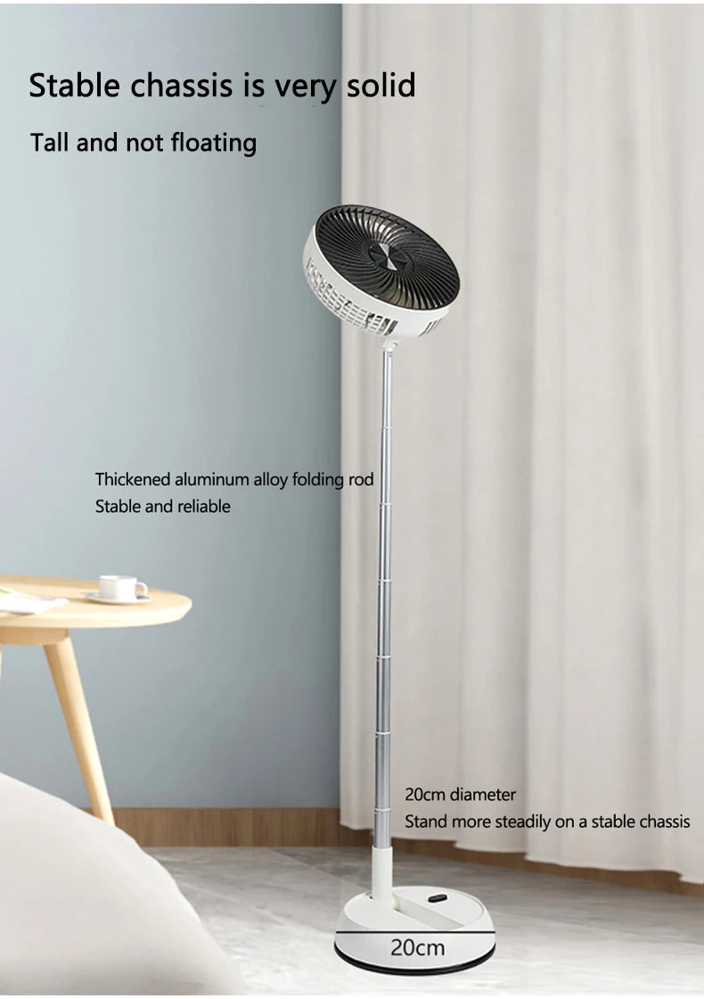Portable Oscillating Standing Fan with Remote Controller Foldable