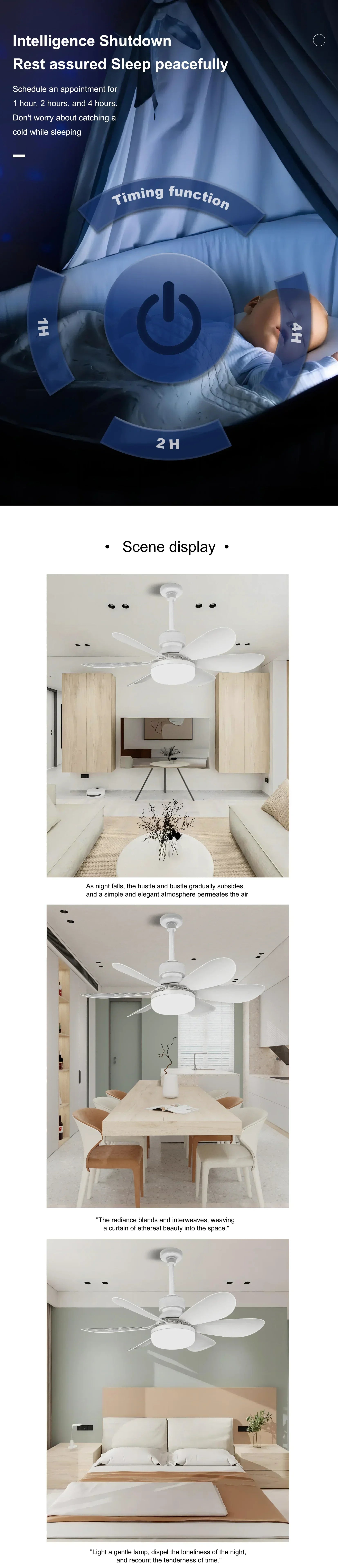 Ceiling Fan Lighting Dimmable Light Color MODE