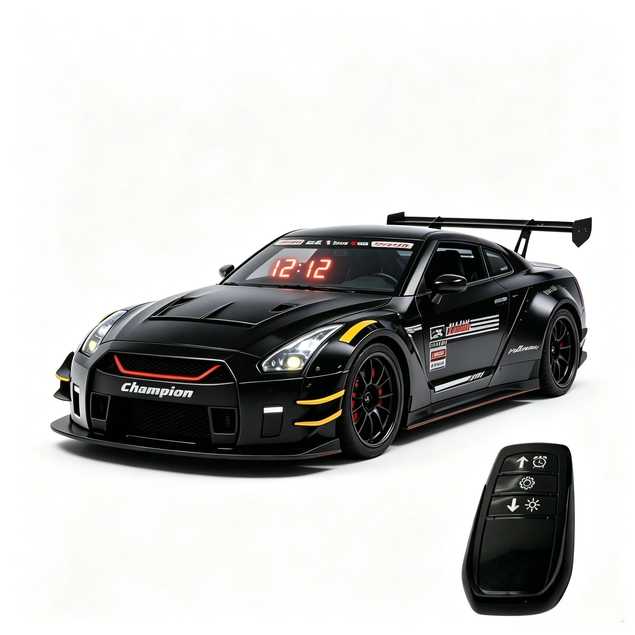 Multifunctional Super Car ALARM Clock with Dynamic Effects High Definition Crystal LED Screen Built-in Engine Sounds