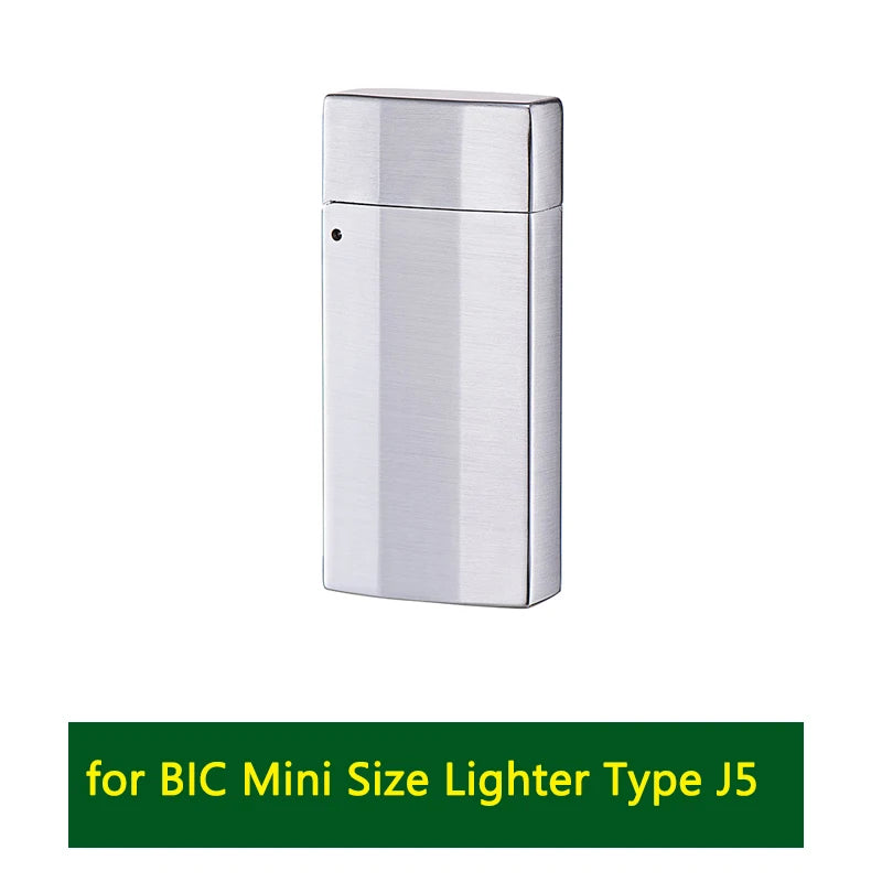 Metal Lighter Case Cover Holder Pouches for BIC Mini Size j5 Full j6 - Zinc Alloy Vintage Flip Case Protective Holder Accessory