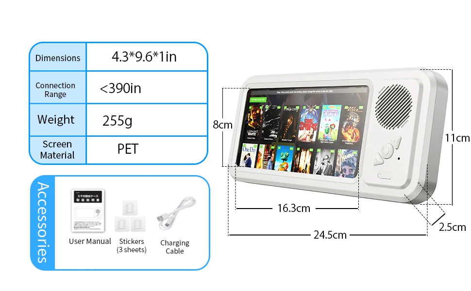 Shower Phone Holder with Wireless Bluetooth Speaker Waterproof Shower Phone Case Wall Mounted Stand for Bathroom Mirror