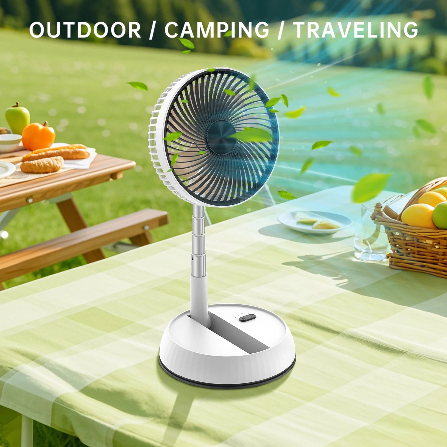 Portable Oscillating Standing Fan with Remote Controller Foldable