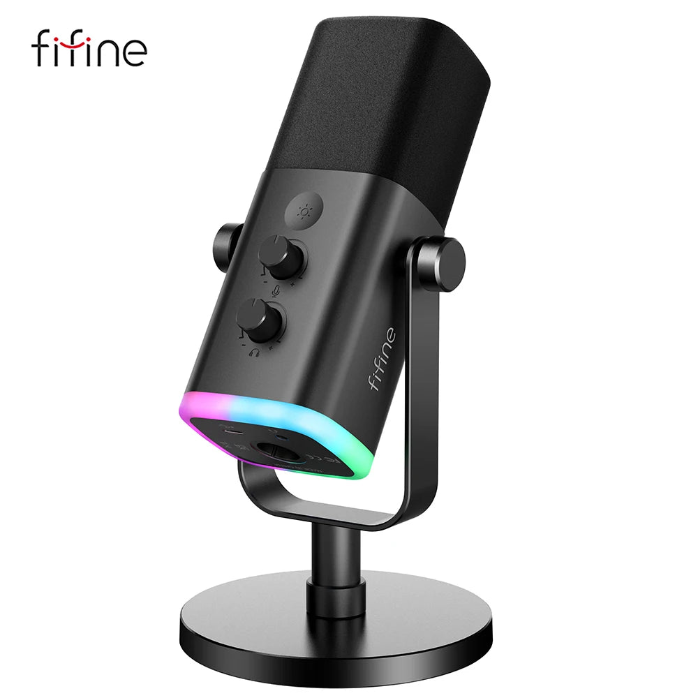 Dynamic Microphone with RGB Control/Headphone jack/Mute,MIC for PC Gaming Recording Streaming