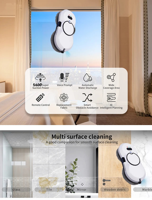 Glass Washer Home Appliance Robot .Smart Cleaning Robot Electric Floor Mops