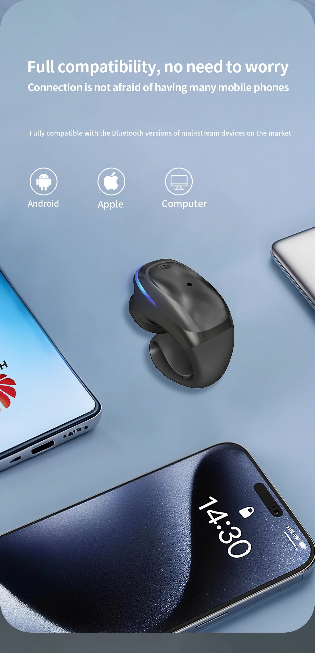 BT  Earphone Clip On Monaural Inear Motion Stereo Bone Conduction Gd28  Wireless Earphone Mini Monaural Tws